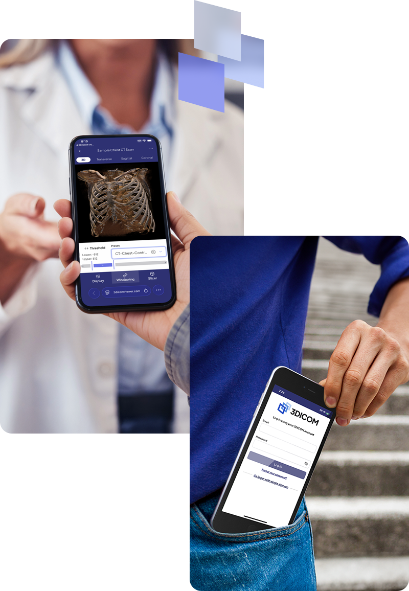 Composizione dell'immagine dell'eroe mobile 3dicom